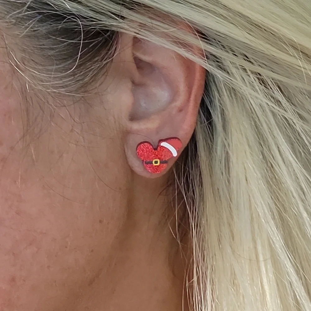 SANTA MICKEY EARRINGS